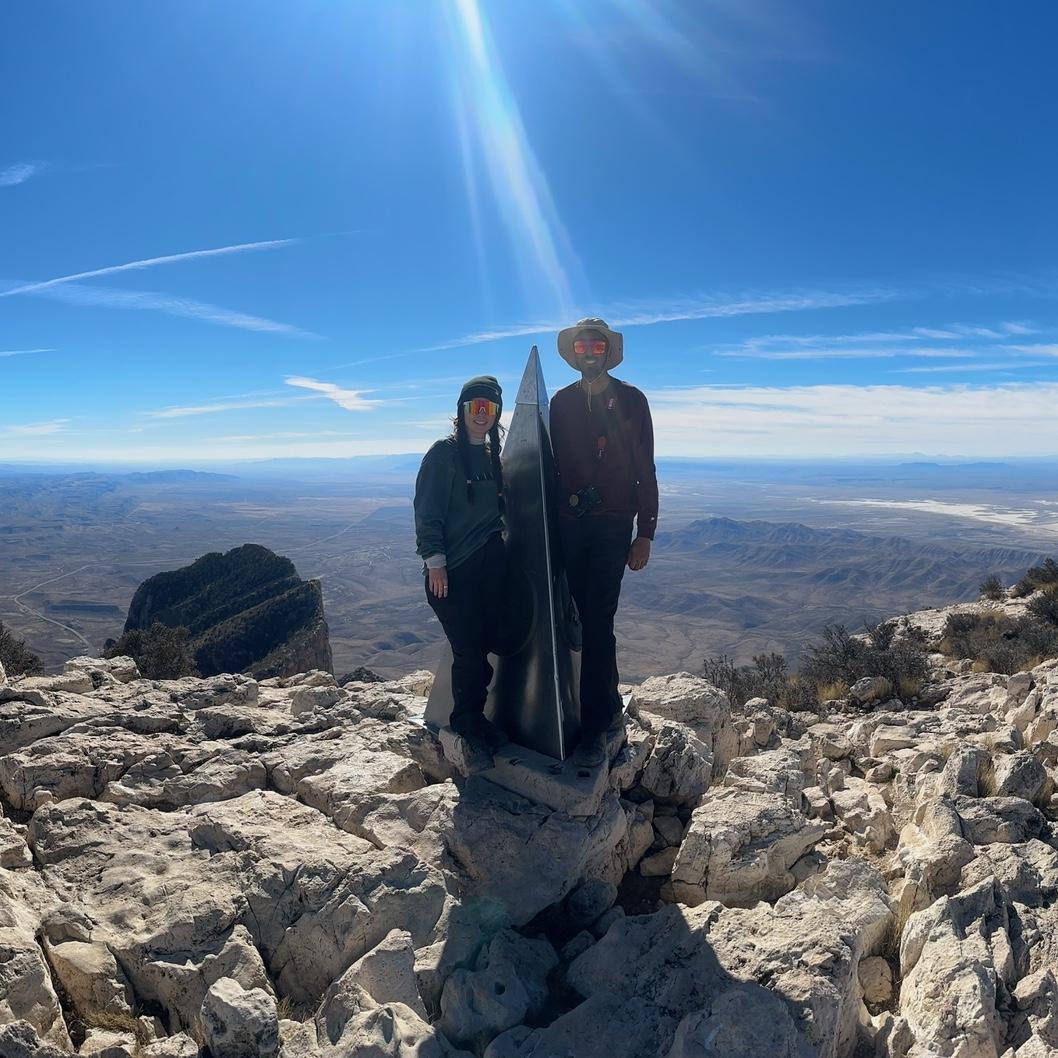At the highest peak in Texas - Guadalupe Peak Trail in Guadalupe National Park