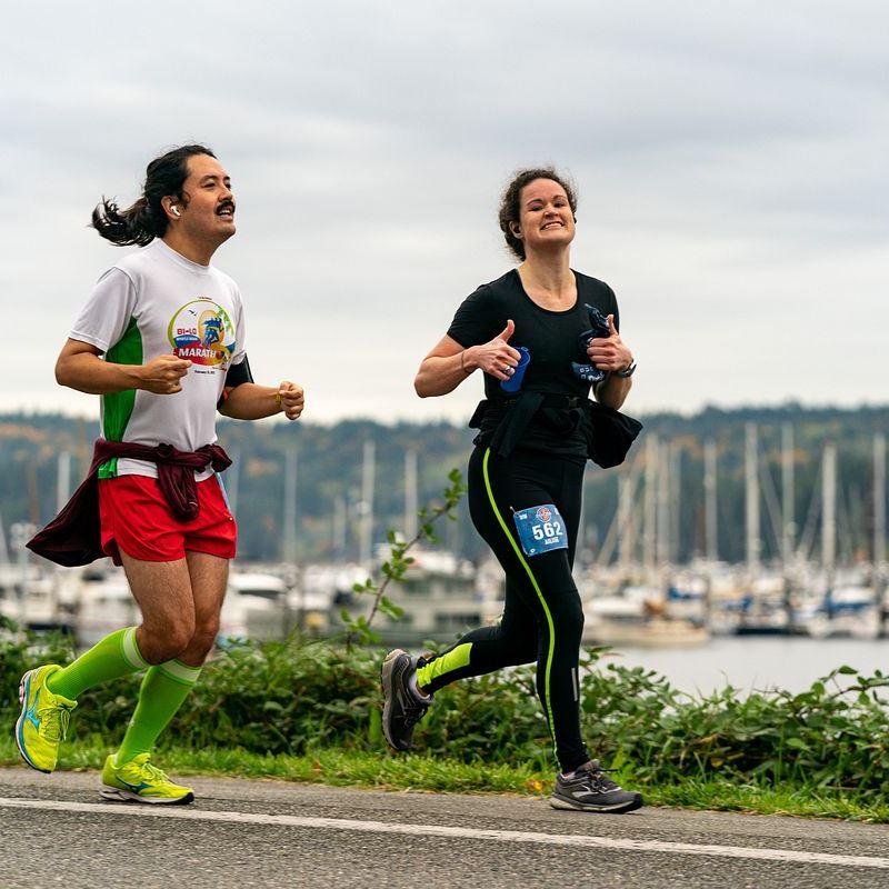 Our first half marathon together! Poulsbo, WA October 2021