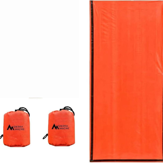 Sierra Madre Emergency Sleeping Bag – Ultralight, Waterproof Mylar Thermal Bivy Sack Tent for Hiking, Bug-Out Bags, Survival Kits