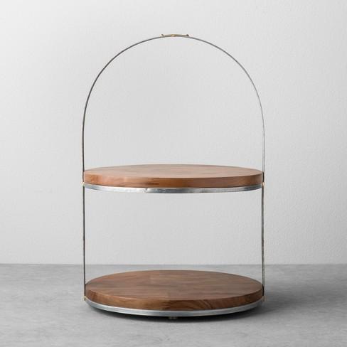2-Tier Wood & Metal Cake Stand - Hearth & Hand™ with Magnolia