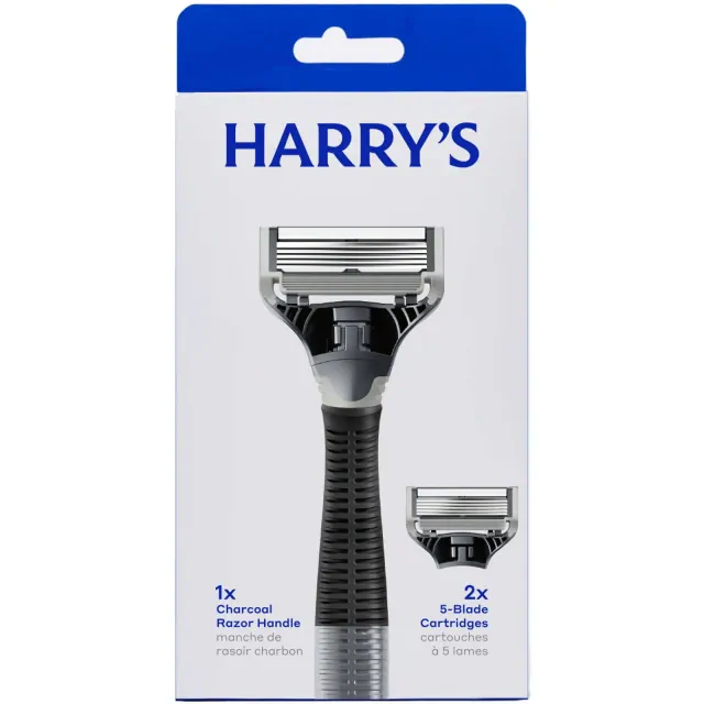 Harry's Original Razor Handle for Men with 2 Razor Blade Cartridges - Black