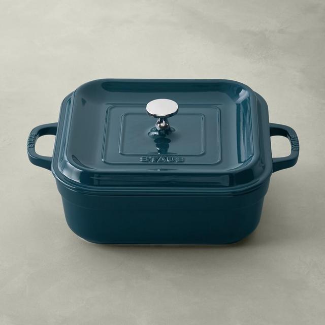 Staub Stoneware Square Covered Baker, 9" x 9", La Mer