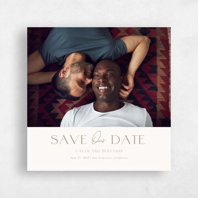 Beige Typography Wedding Save the Date - Piccola Square