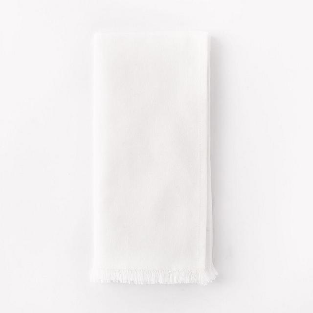 Frayed Edge Napkin, Stone White, Set of 4