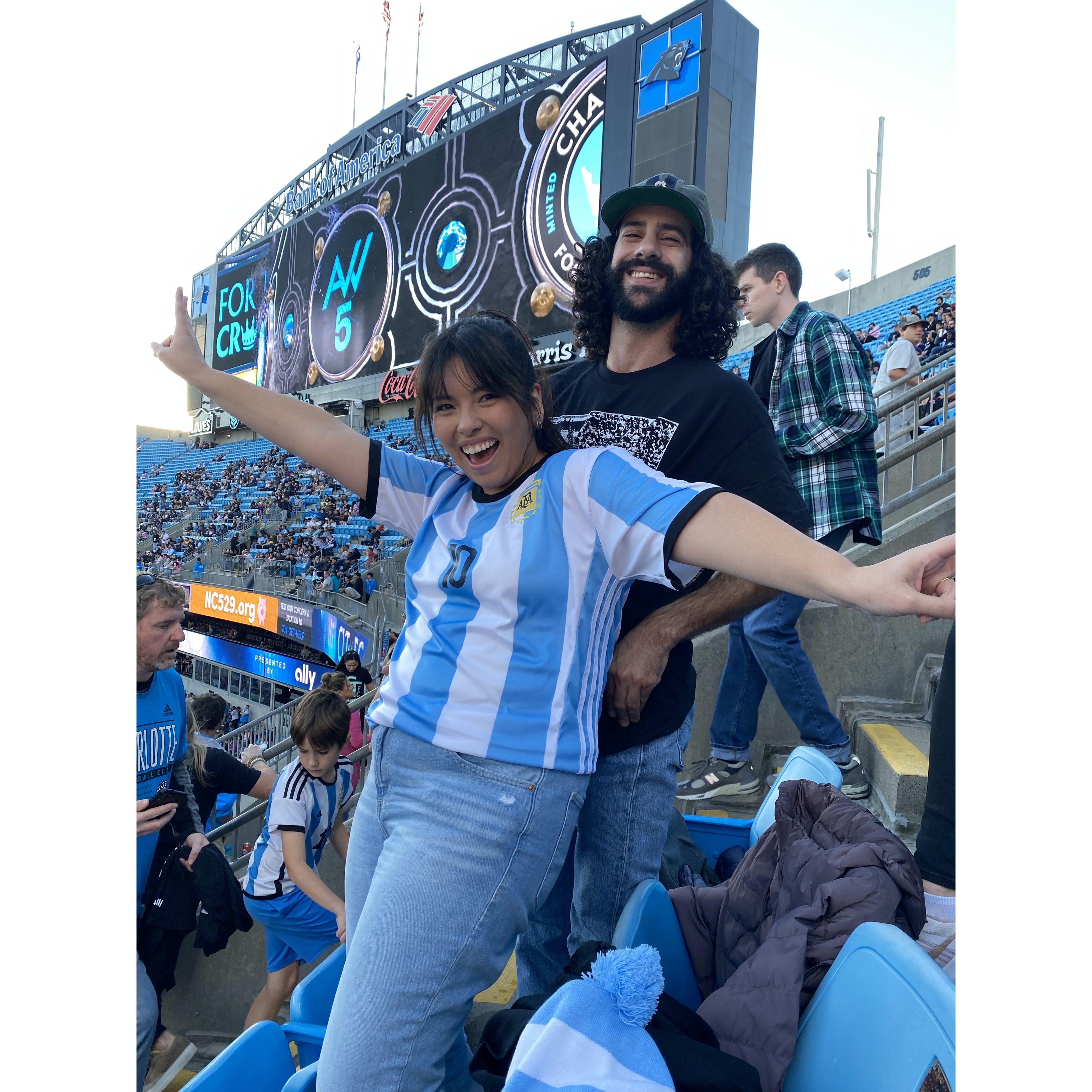 Josh and Gaby got to see Messi himself with the Familia Becerra