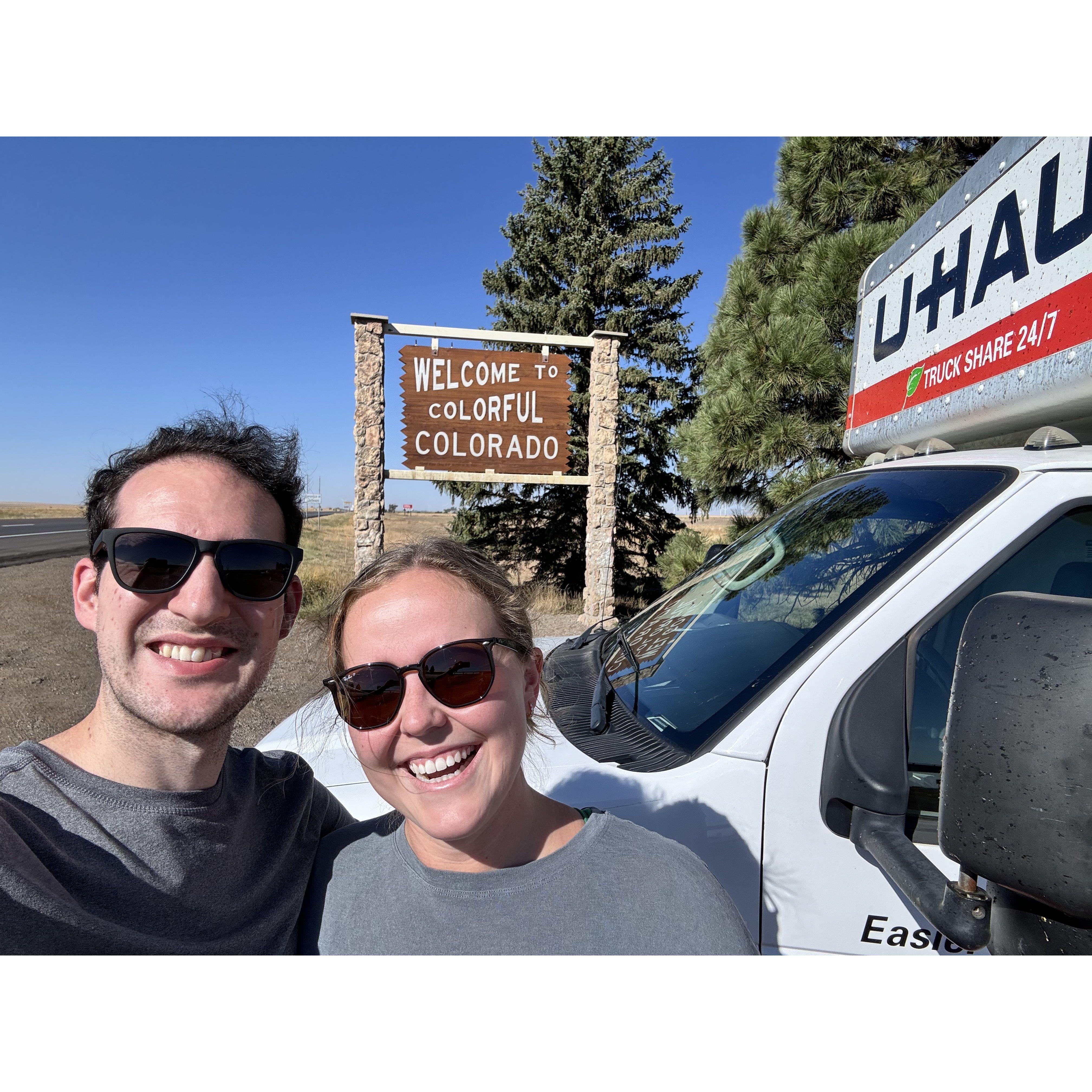 On our way to move Ben to Colorado AKA the end of long distance!