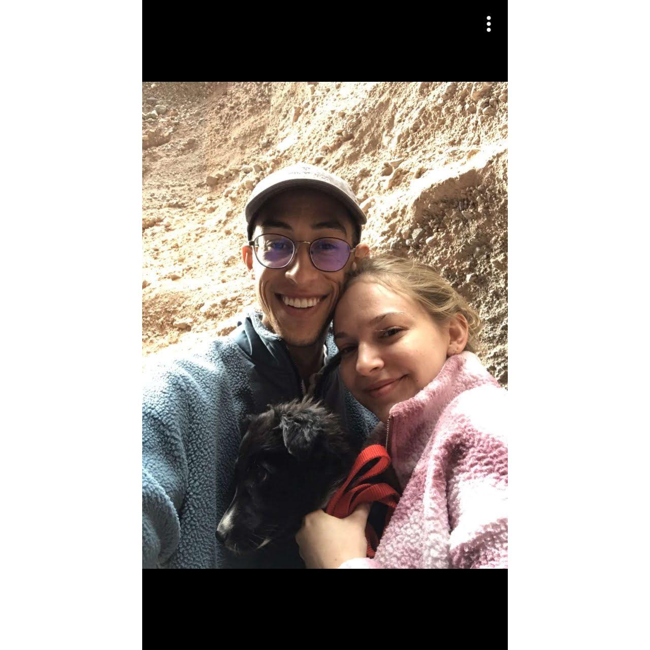 Our first picture together with puppy Molly