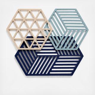 Hexagon & Triangle 3-Piece Trivet Set