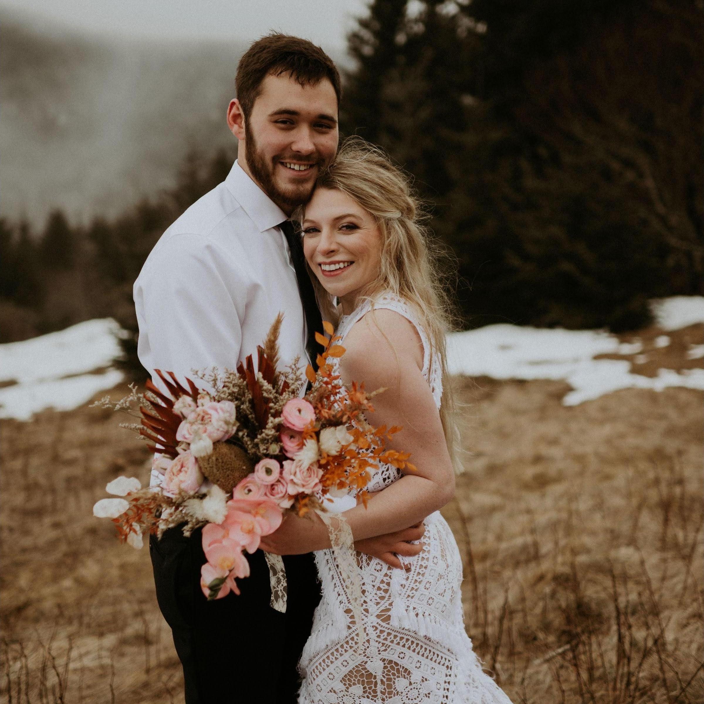 Bridal portraits from photoshoot on proposal day on Roan Mountain. (February 12, 2021)