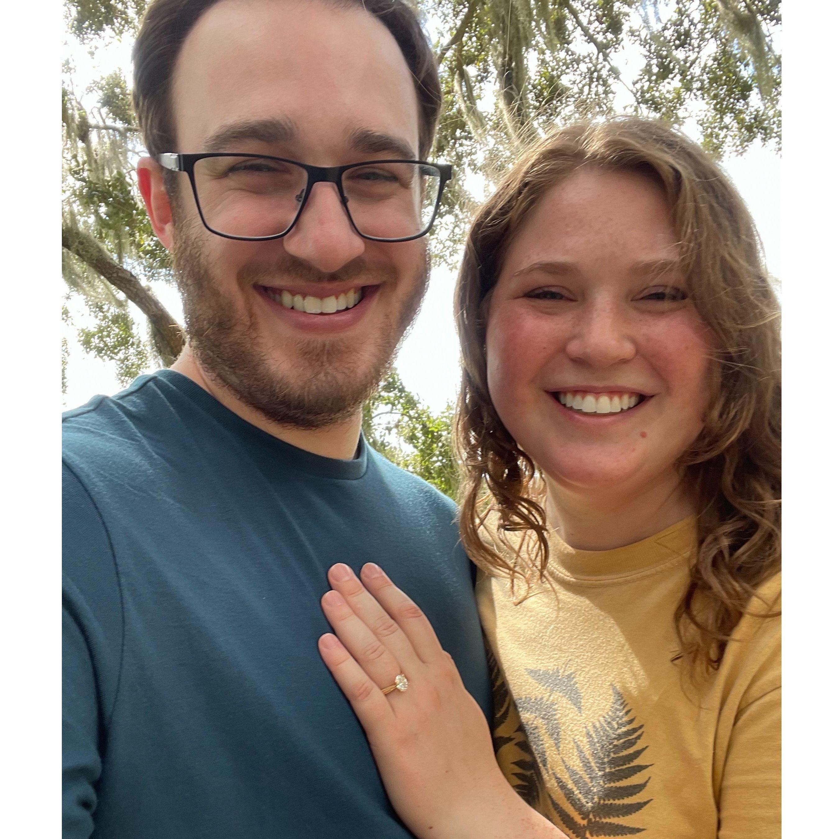 Right after we got engaged at Bok Tower Gardens