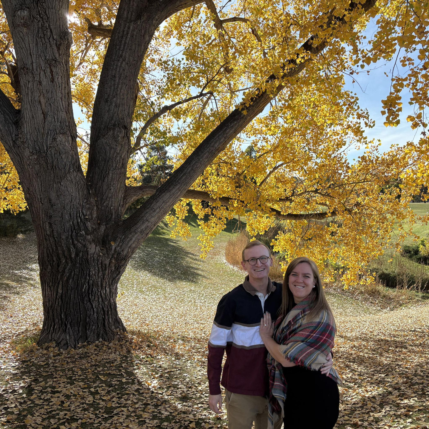 After mass one Sunday. The tree was too pretty not to take a picture with!