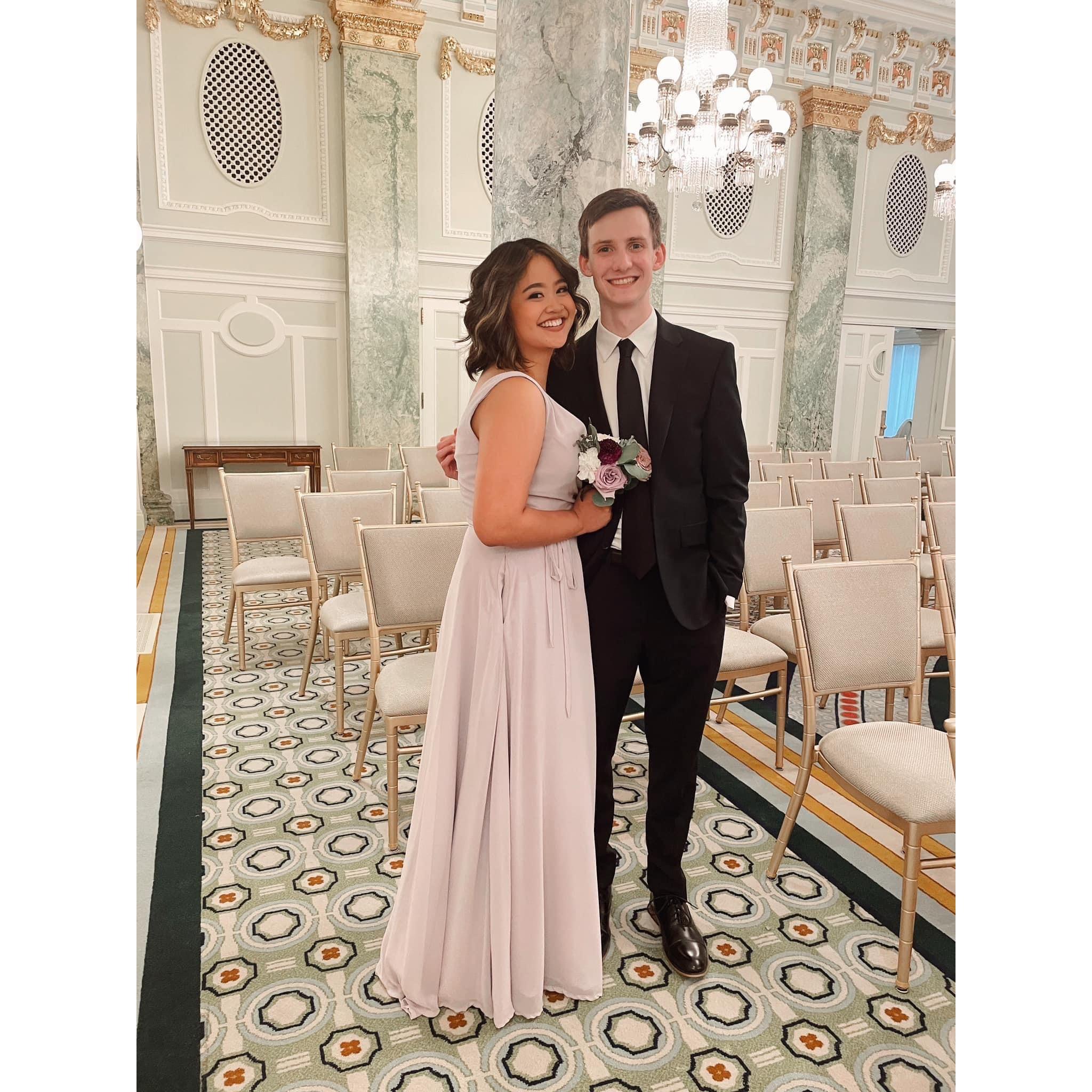 Celebrating Caroline (Michelle's cousin) and Sam's wedding at The Willard Hotel in Washington, DC.
