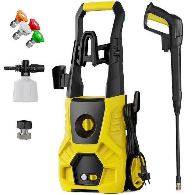 Electric Pressure Washer 5000 PSI 3.0 GPM High Power Washer with 4 Nozzles, 35FT Power Cord, Cleaning Machine with Foam Cannon for Cars Fences Driveways Patios Home Cleaning