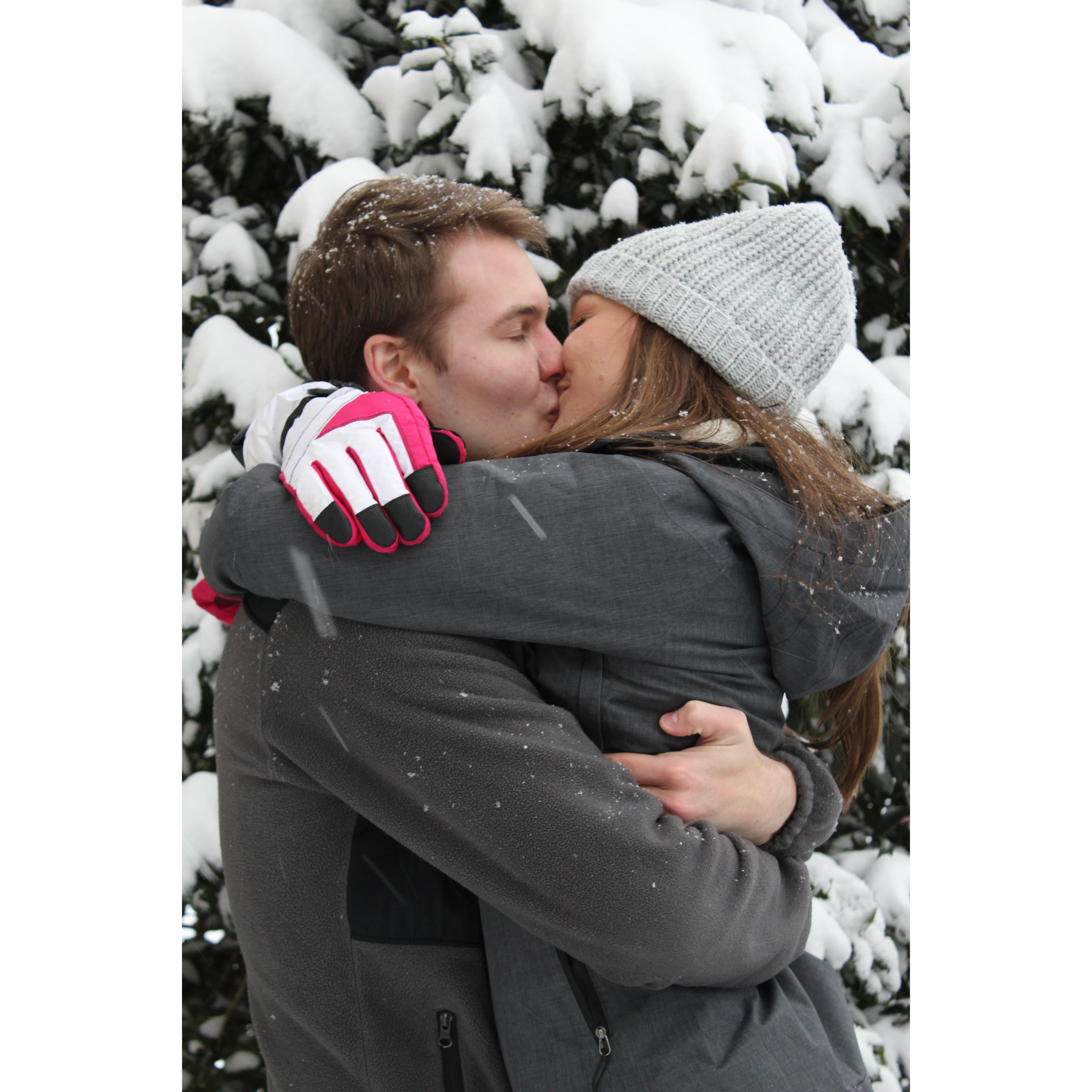 They love snow... and each other!