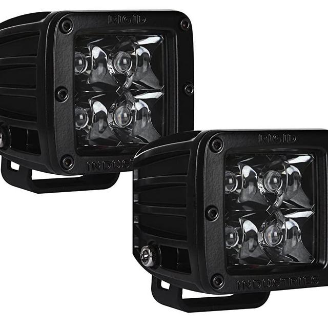 Rigid Industries 20221BLK D-Series Midnight Edition Black Spot Optic, Pair