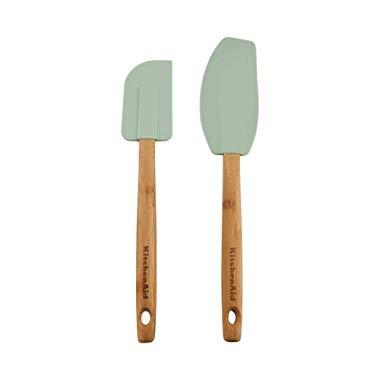 KitchenAid Classic Bamboo Spatula Set, set of 2, Pistachio
