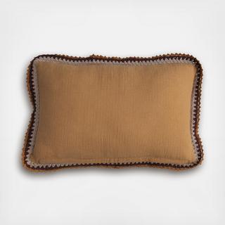 Crocheted Edge Lumbar Pillow