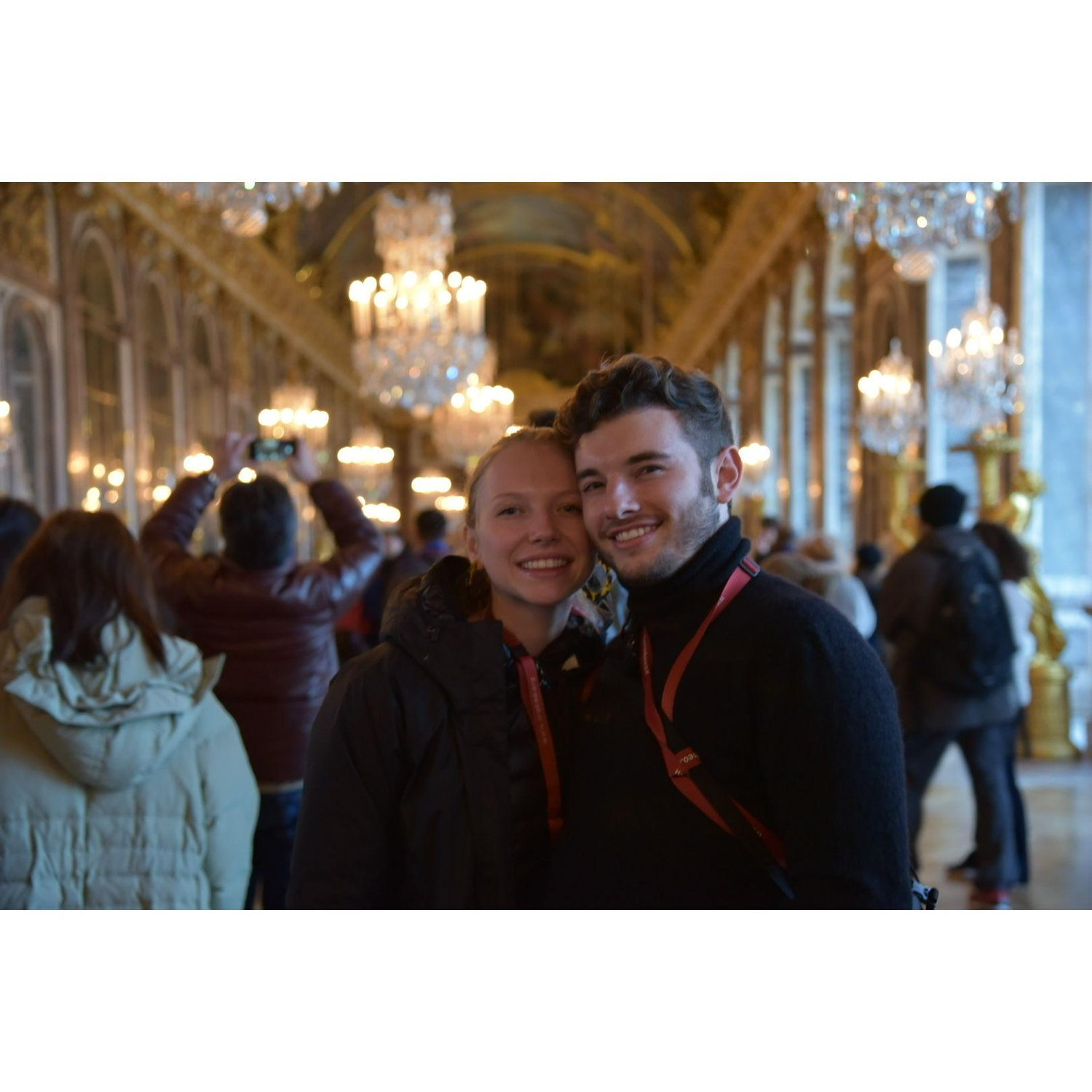 Chase started saying she liked the Versailles chandeliers - I had to set our expectations right then and there. (joking)