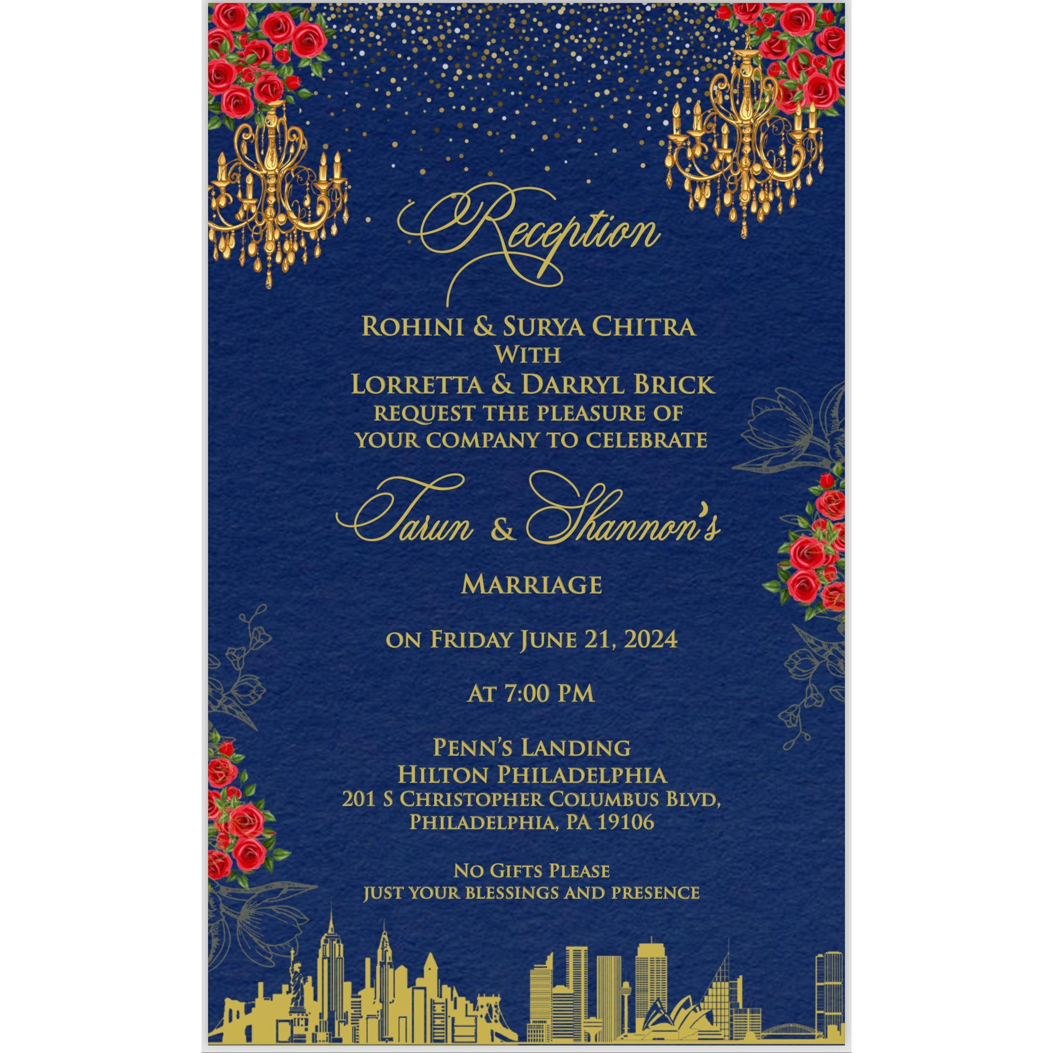 Our wedding Reception Invite