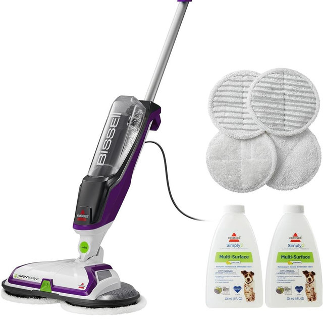 BISSELL® SpinWave Pet Hard Floor Corded Spin Mop Cleaner with Washable mop Pads for Sealed Hard Floors, 20399