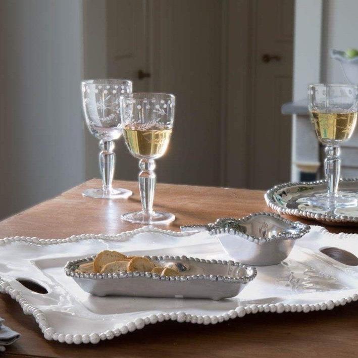 Beatriz Ball Alegria Rectangular Tray with Handles, White