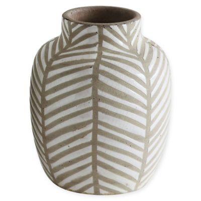 7-Inch Terracotta Vase in Natural/White