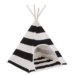 Pet Teepee: Black and White Striped Tepee for Dogs Cats or Other Pets - Small Animals Only!