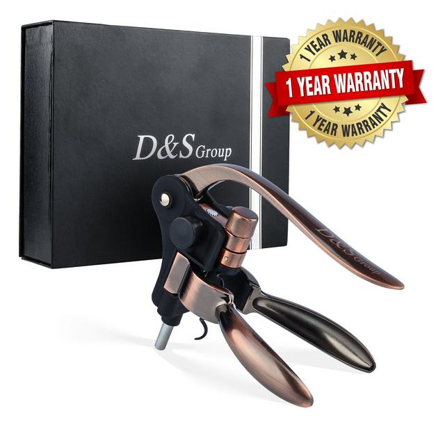 D&S Group Rabbit Wine Opener Set - Stainless Steel Bottle Opener Corkscrew, Foil Cutter, Extra Screw, Wine Bottle Stopper, Corkscrew Stand, Gift Box – Best Gift Set for Wine Lovers