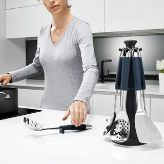 Elevate Steel 6-Piece Stainless Steel Utensil Set with Rotating Carousel