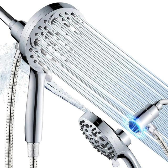 SISIZH Magnetic Handheld Shower Head with Chlorine Filter - 10 High Pressure Spray Modes, 71" Hose for Easy Install & Water Saving (All Chrome)