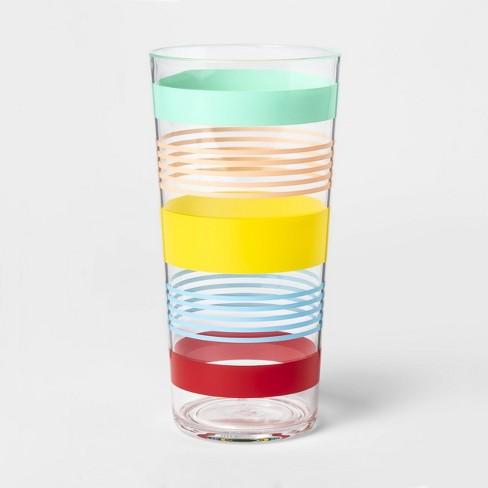 22oz Plastic Variegated Stripe Highball Tumbler - Sun Squad™