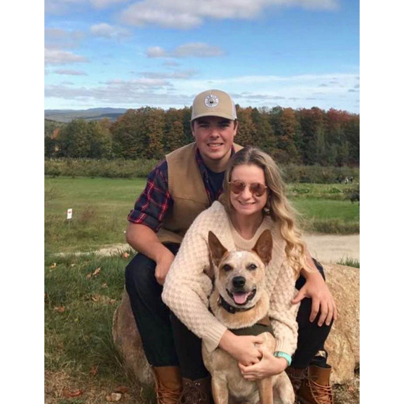 Michaela, Matthew and their late dog Chief. He was the best boy!