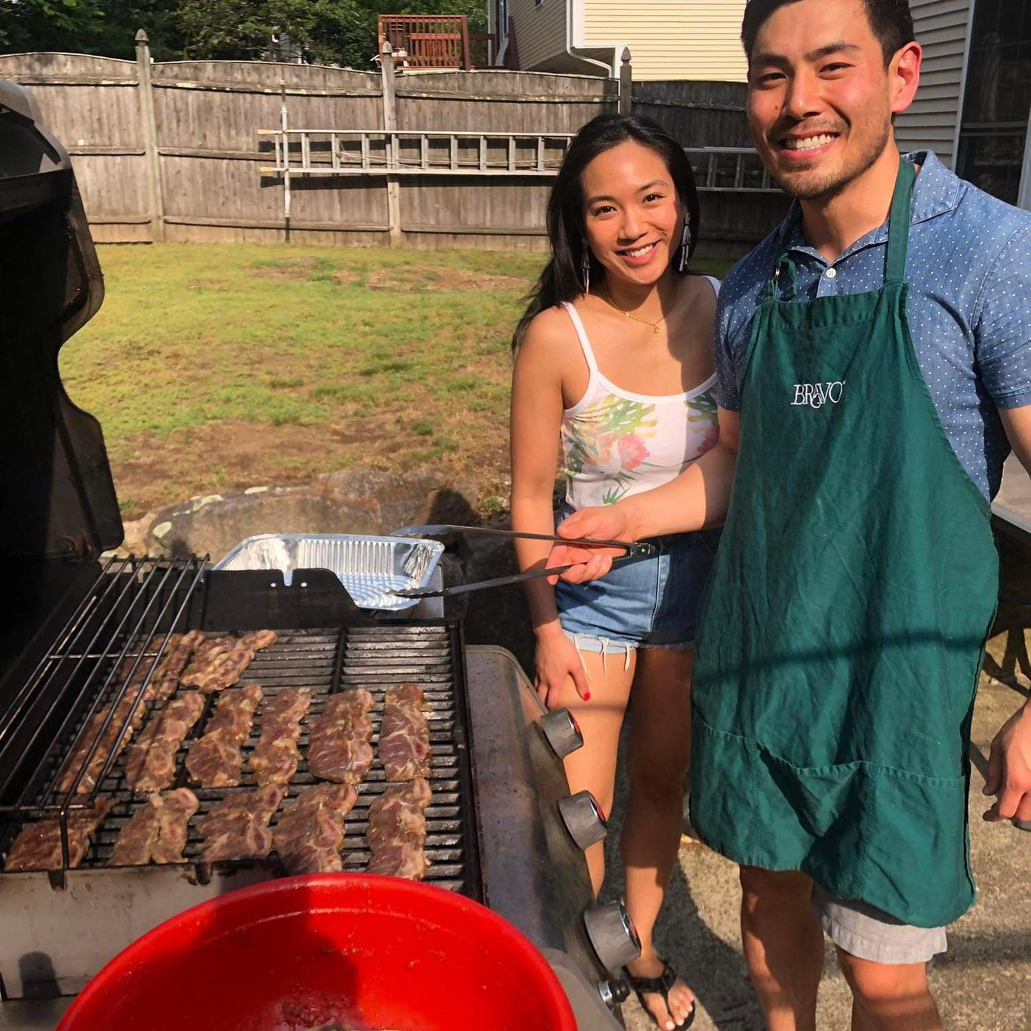 Eric is a grill master