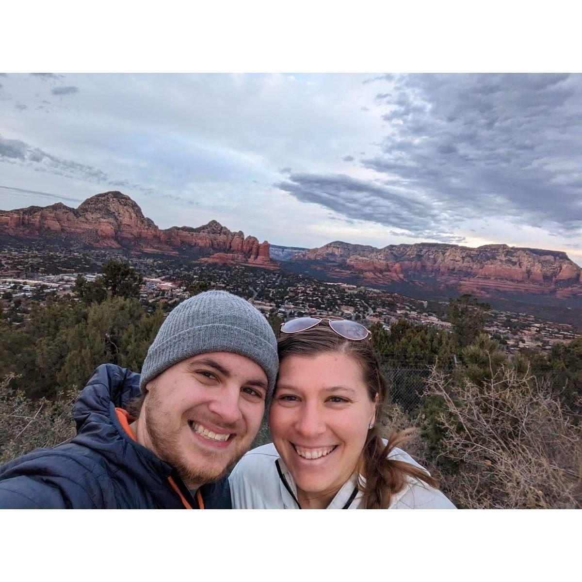 December 2022: A surprise birthday trip to Sedona for Stuart! We made it all the way to the airport before he figured out where we were heading. Hiking, biking and some great Mexican food!