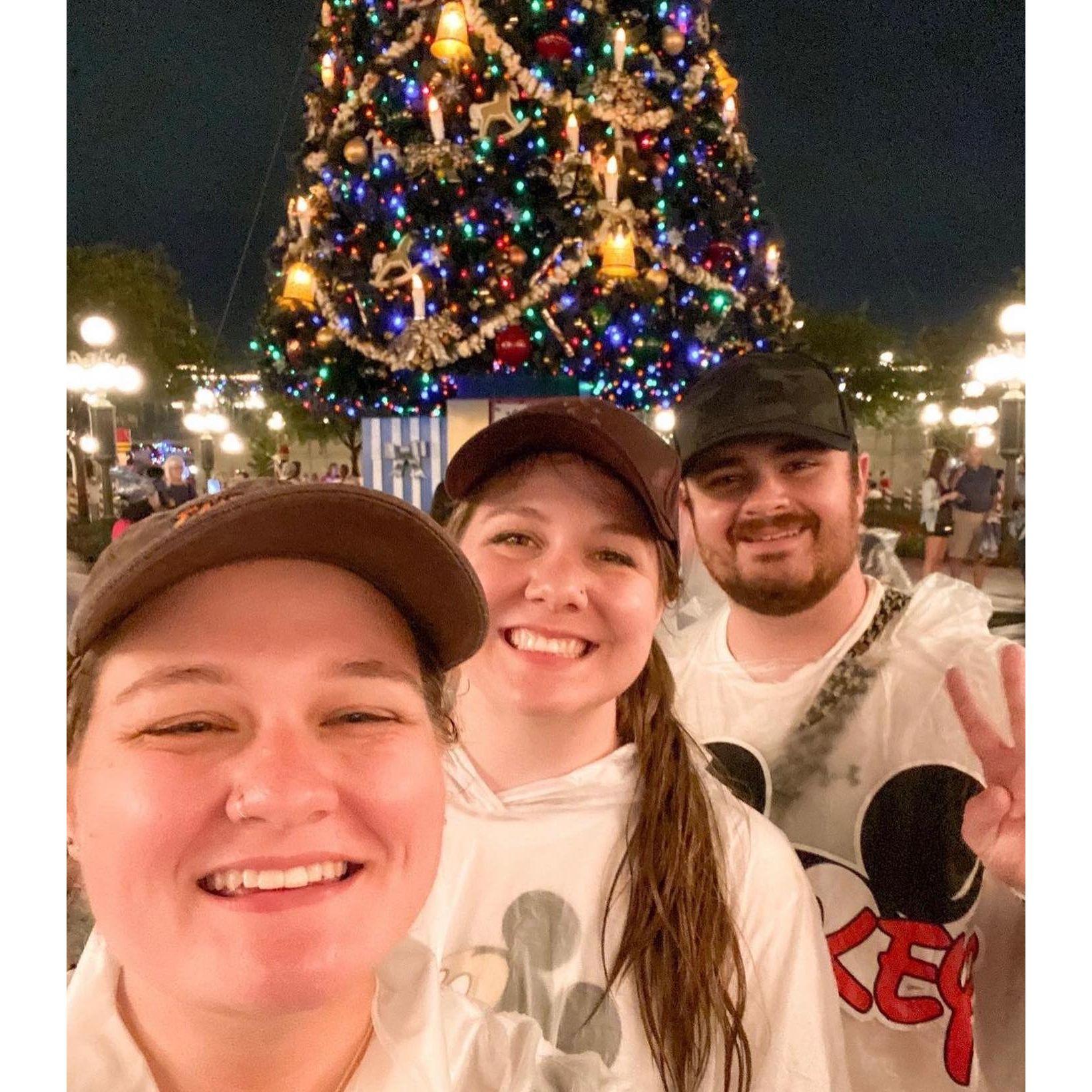 Christmas decorations in Magic Kingdom while visiting Natalie in Orlando.