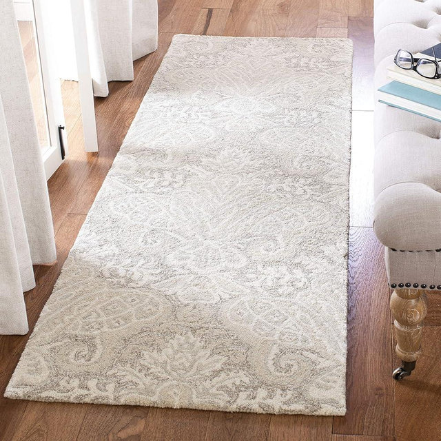 SAFAVIEH Micro-Loop Collection Runner Rug - 2'3" x 7', Beige, Handmade Wool, Ideal for High Traffic Areas in Living Room, Bedroom (MLP539B)