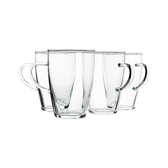 Simax Glass Coffee Mugs, 13.5 Oz Borosilicate Glass Mugs for Hot Beverages, Clear Tea Mug, Mugs for Coffee, Glass Mugs with Handles, Coffee Mug, Clear Coffee Mugs Set of 4