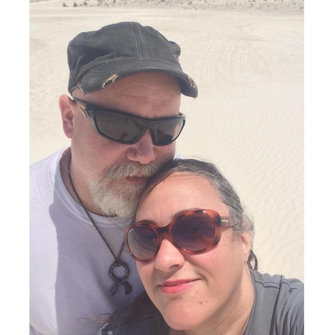 Ignoring the scenery at White Sands, NM.