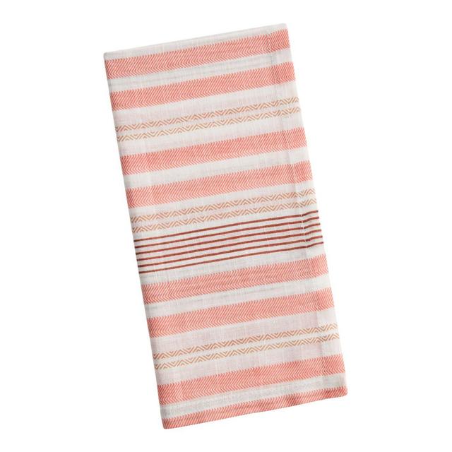 Red Stripe Printed Cotton Napkins Set of 4