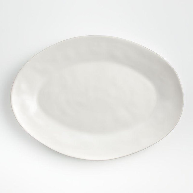 Marin White Large Oval Serving Platter