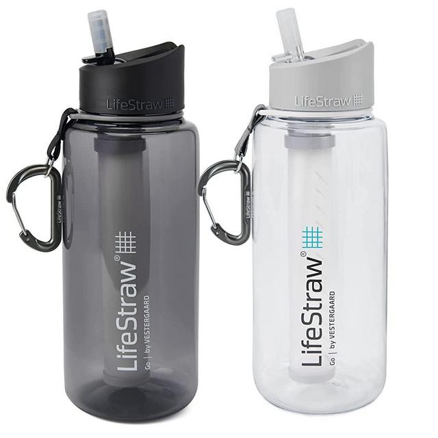 LifeStraw Go Water Filter Bottle with 2-Stage Integrated Filter Straw for Hiking, Backpacking, and Travel