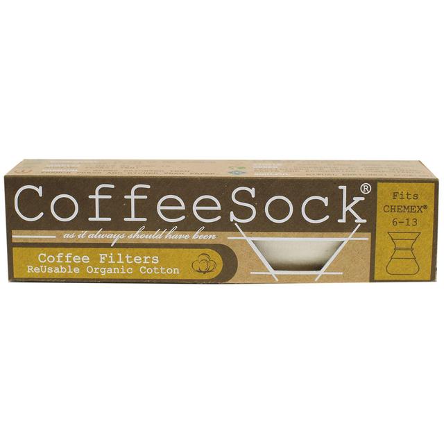 CoffeeSock Reusable Filters Made to Fit Chemex 6-13 Cup Carafes -The Original Reusable Coffee Filter- GOTS Certified Organic Cotton Reusable Coffee Filters