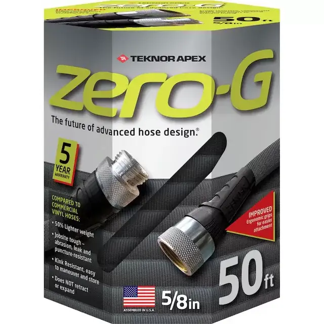 Zero-G 5/8-in x 50-ft Premium-Duty Kink Free Woven Gray Hose