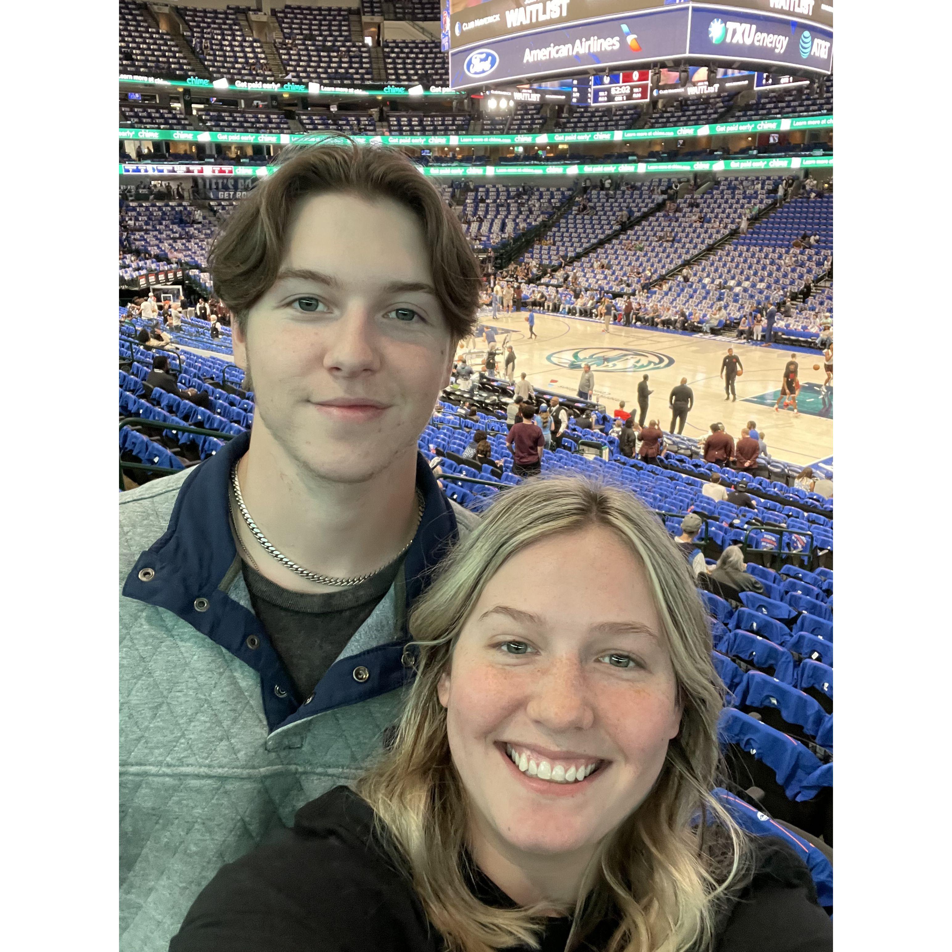 At the Dallas Mavericks Game