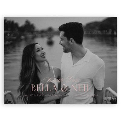 Dusty Peach, Orange Wedding Digital Save the Date - Saif Landscape