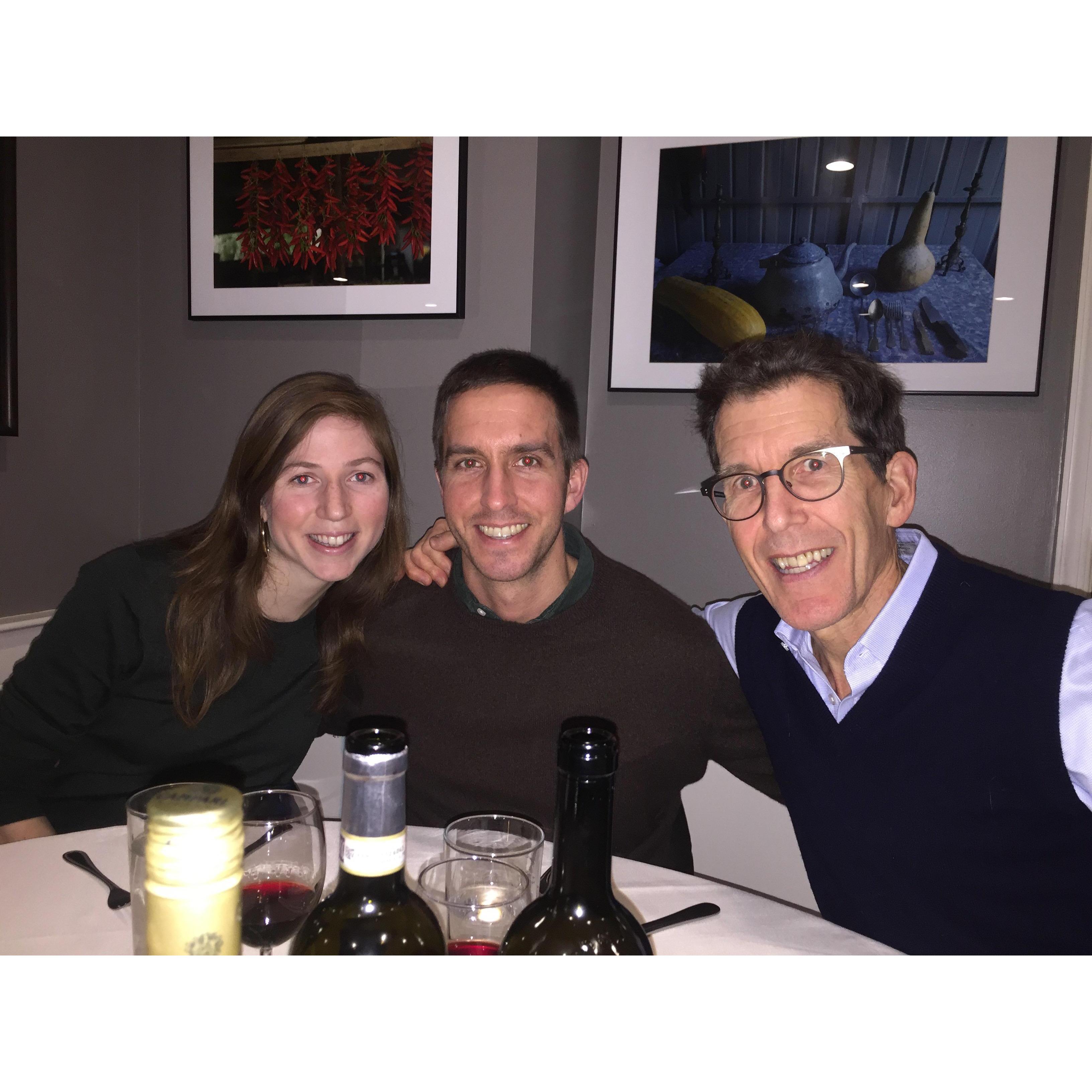 With John at the Archer's favorite holiday haunt, Tre Scalini, the day after Ryan got into Emory Med School. December 2018.