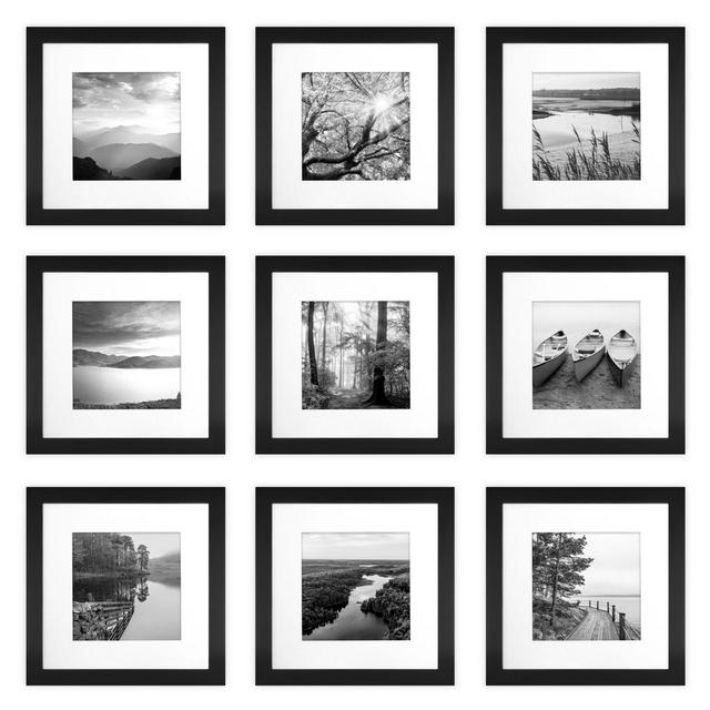 SALT™ 9-Piece 12-Inch x 12-Inch Gallery Picture Frame Set in Black
