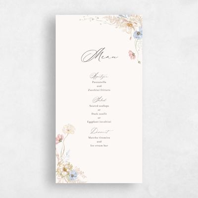 Beige Summer Wedding Menu - Almada