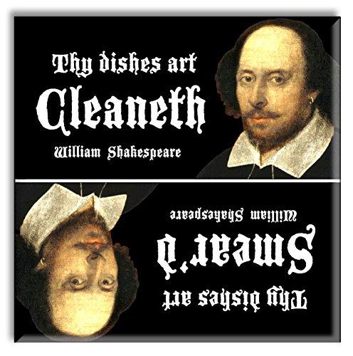 Dishwasher Magnet Clean Dirty Sign, Strong Clean and Dirty Magnet for Dishwasher (Funny Shakespeare)