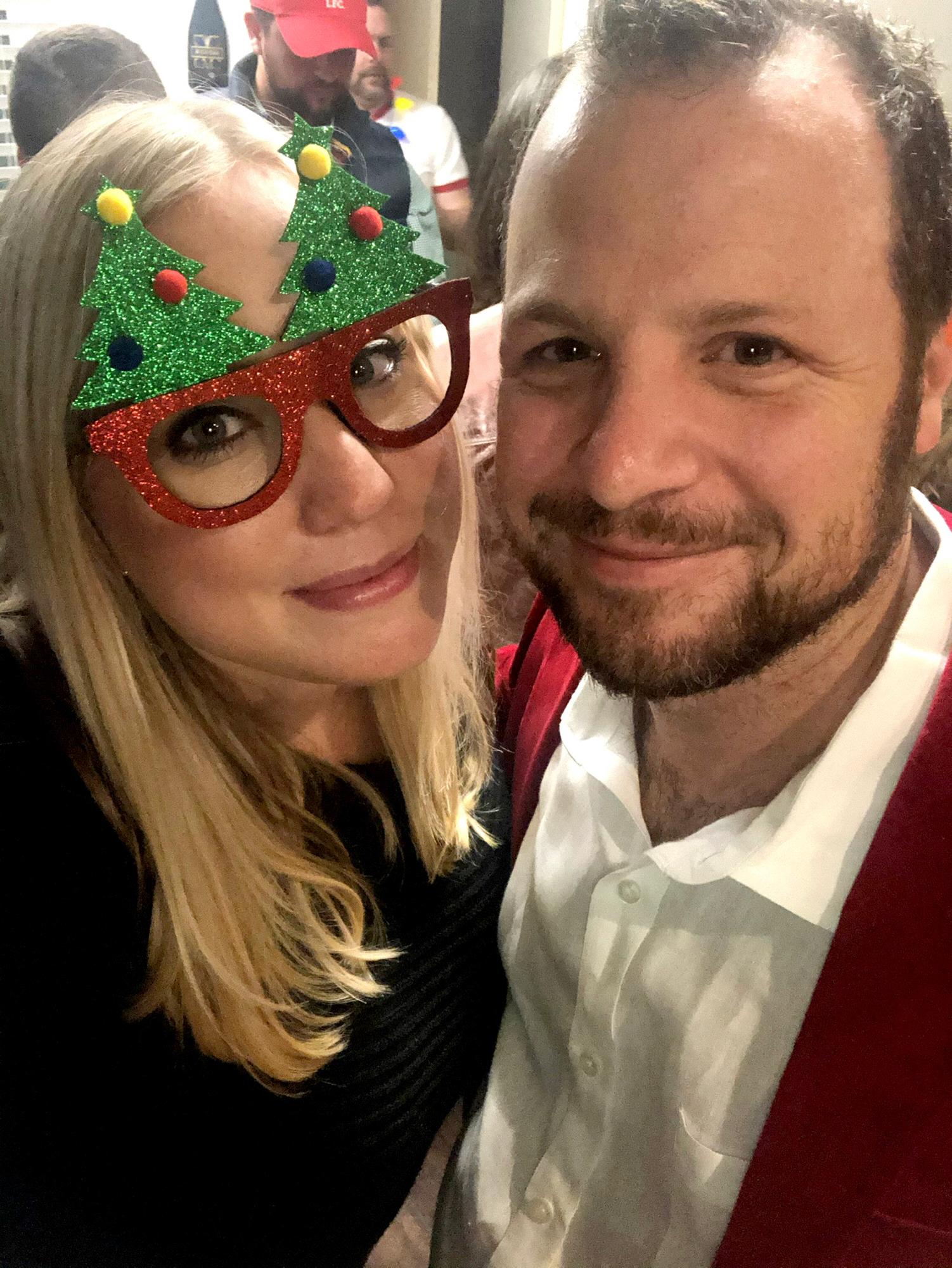 The favorite red velvet dinner jacket lived to se another Christmas!! This pic makes me laugh. We were in the middle Whole30 whilst everyone was drinking cocktails we sipped on water. 🤣
